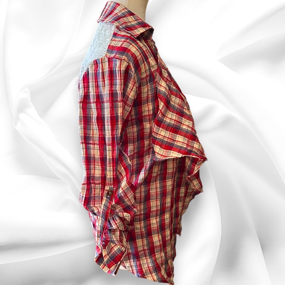 Anthropology En Crème Plaid and Flowy Cardigan Size Small (S) - Picture 2 of 7